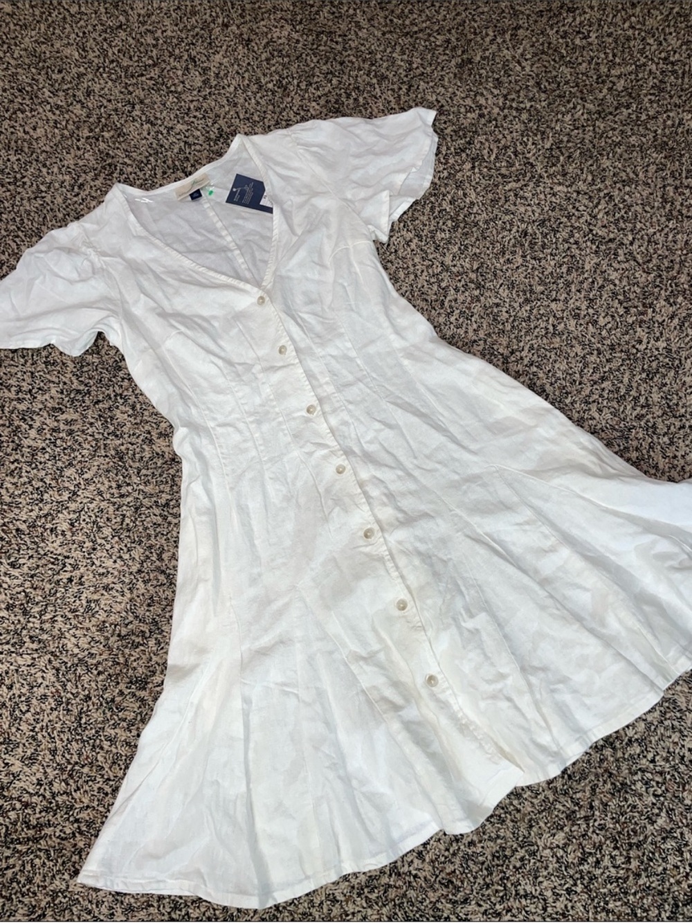 Universal Thread A Line White Button-Front Flutter Sleeve Mini Dress XS | NWT - Picture 5 of 9